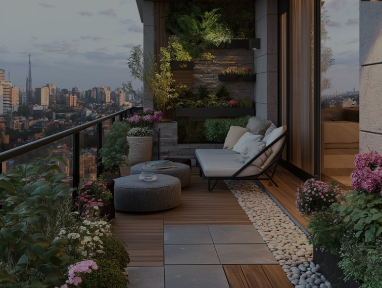 A beautiful balcony garden